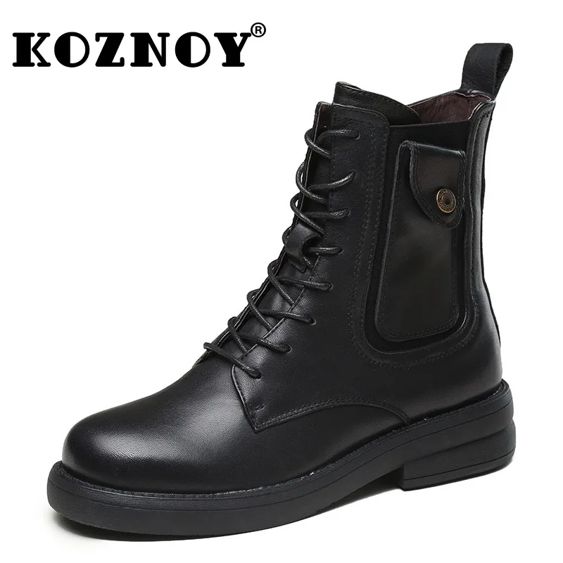 Мотоциклетные ботинки из натуральной кожи 4 см на шнуровке |