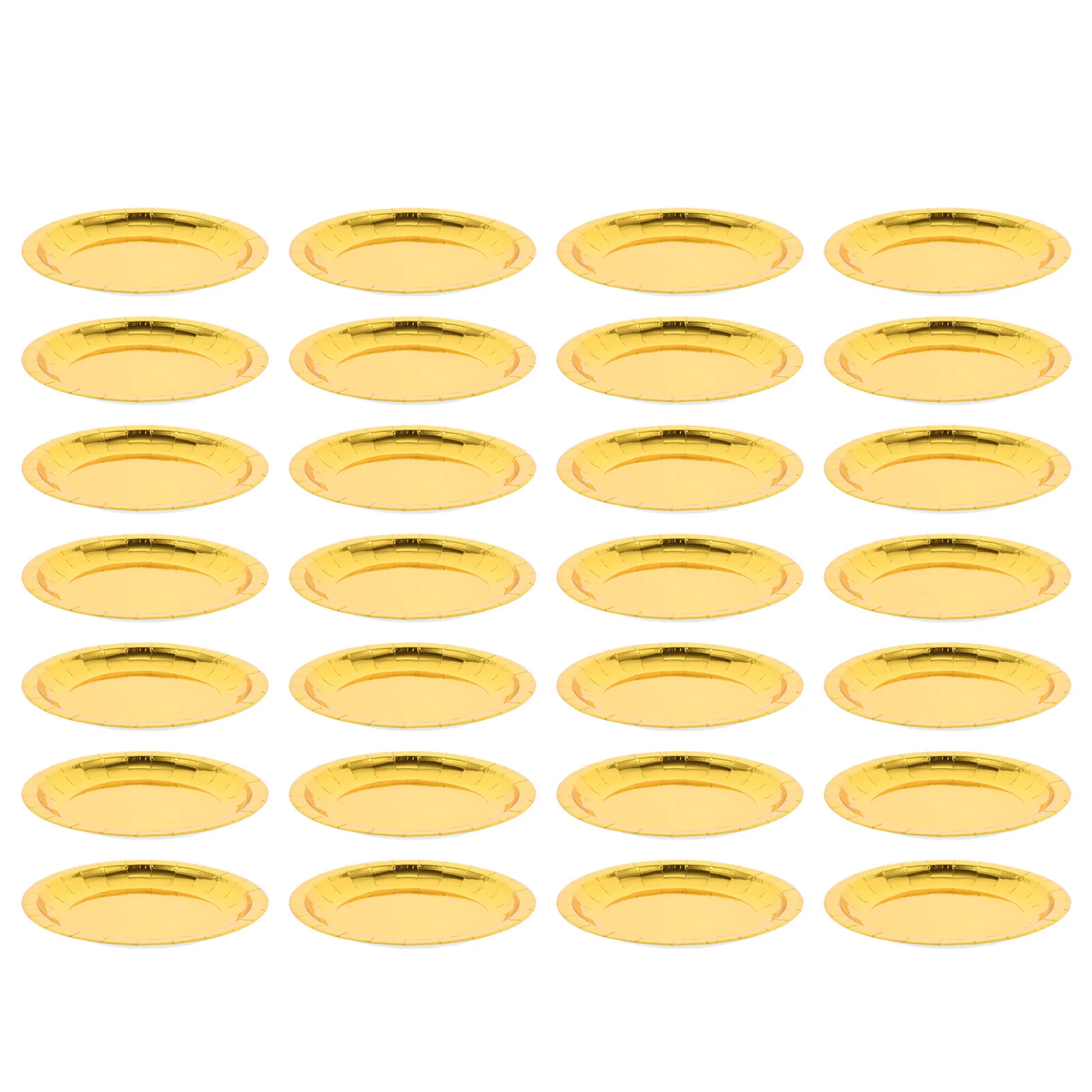 

30 Pcs Wedding Disposable Plates Foil Stamping Cake Pan Household Paper Accessory 18X18X1CM Supply Dessert Party Golden Child