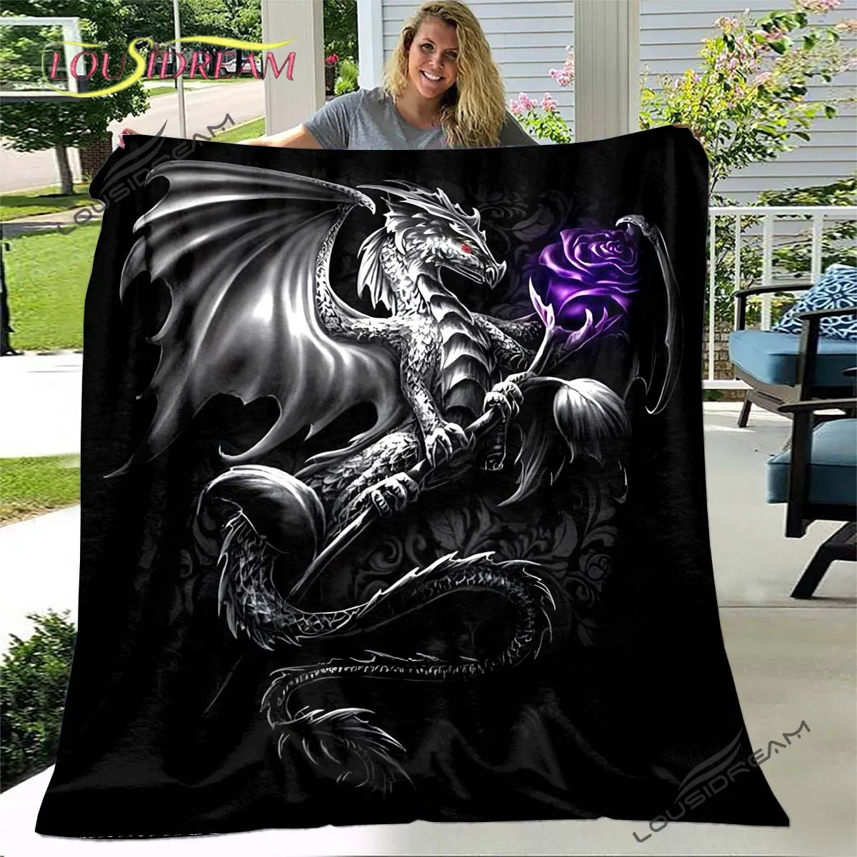 Фланелевое Одеяло с 3D-принтом дракона мягкие одеяла для кровати взрослых и детей