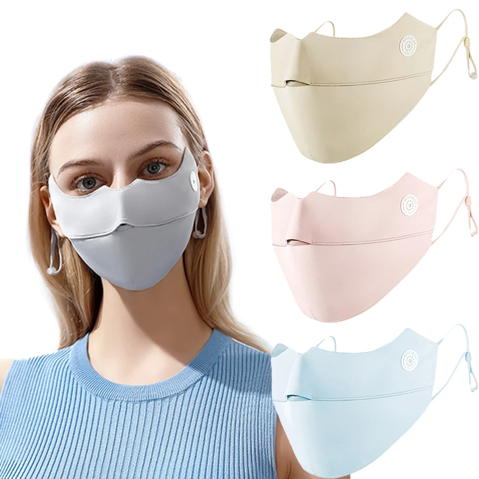 

Свободные велосипедные ледяные шелковые маски для лица Охота Бег Спорт Регулируемая дышащая защита от УФ-лучей бандана Мужские Женские Муж...