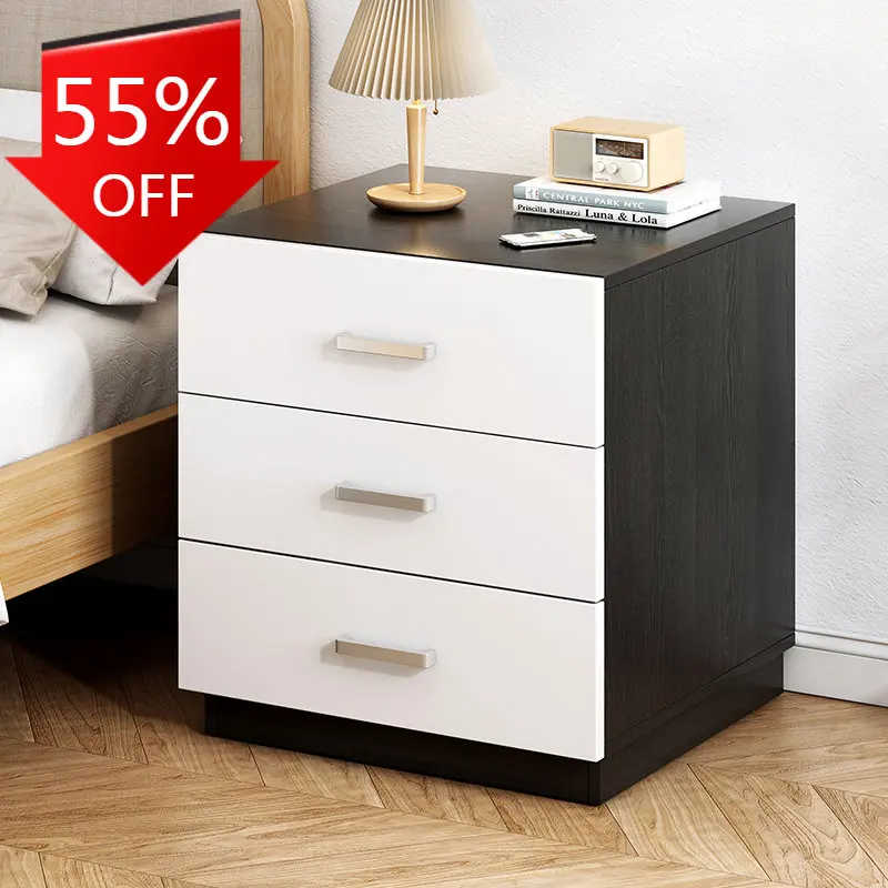 

Bedside Nightstands Bedroom Furniture Closets Nordic White Bedside Table Study Small Low Armoires De Chambre Wooden Cabinet