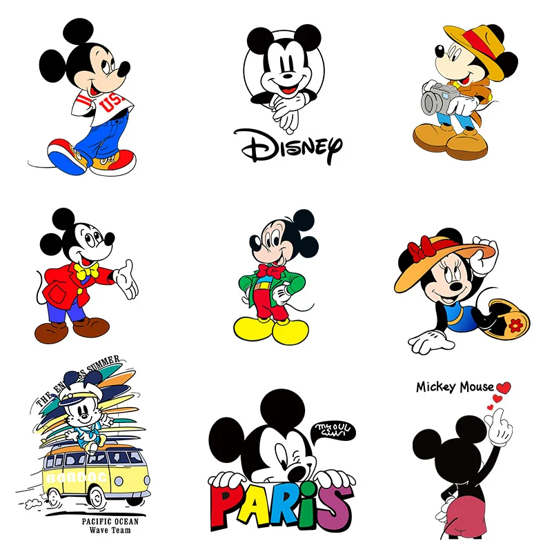 

Minnie Mickey Mouse Patches For Clothing Disney Heat Transfer Stickers For T-Shirt Iron On Patches For Clothes For Boys Girls