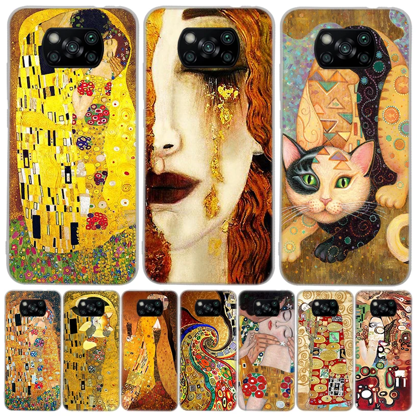 Чехол для телефона Kiss by Gustav Klimt Desig Xiaomi Poco X3 Nfc M3 F3 F1 Mi Note 10 Pro 11 Lite 9 8 CC9 9T 10T A3 A2 A1 11T 11i Fun