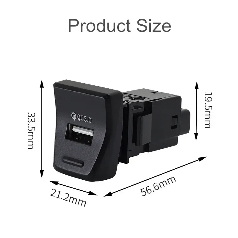 Автомобильное зарядное устройство с центральным управлением QC3.0 для Toyota RAV4 2019 2020