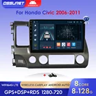 Автомагнитола 2DIN для Honda Civic 2006-2011, Android 10, 10,1 дюйма, GPS, радио, мультимедийный проигрыватель, навигация без DVD, автостерео, Wi-Fi, 4G, LTE, BT