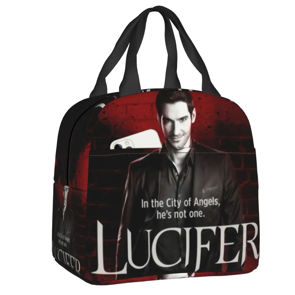 

Lucifer Insulated Lunch Bags for Women Satan Morningstar Devil Portable Cooler Thermal Bento Box Work School Travel