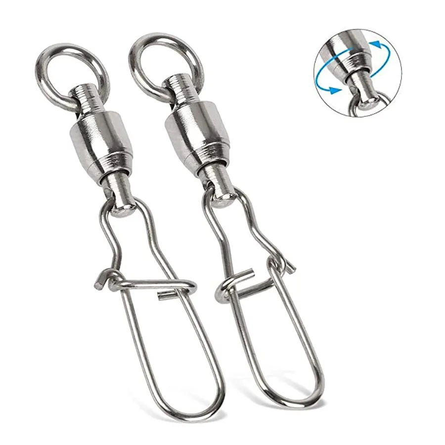 25/50 шт. рыболовные Вертлюги с двойным замком для рыболовных снастей вертлюги