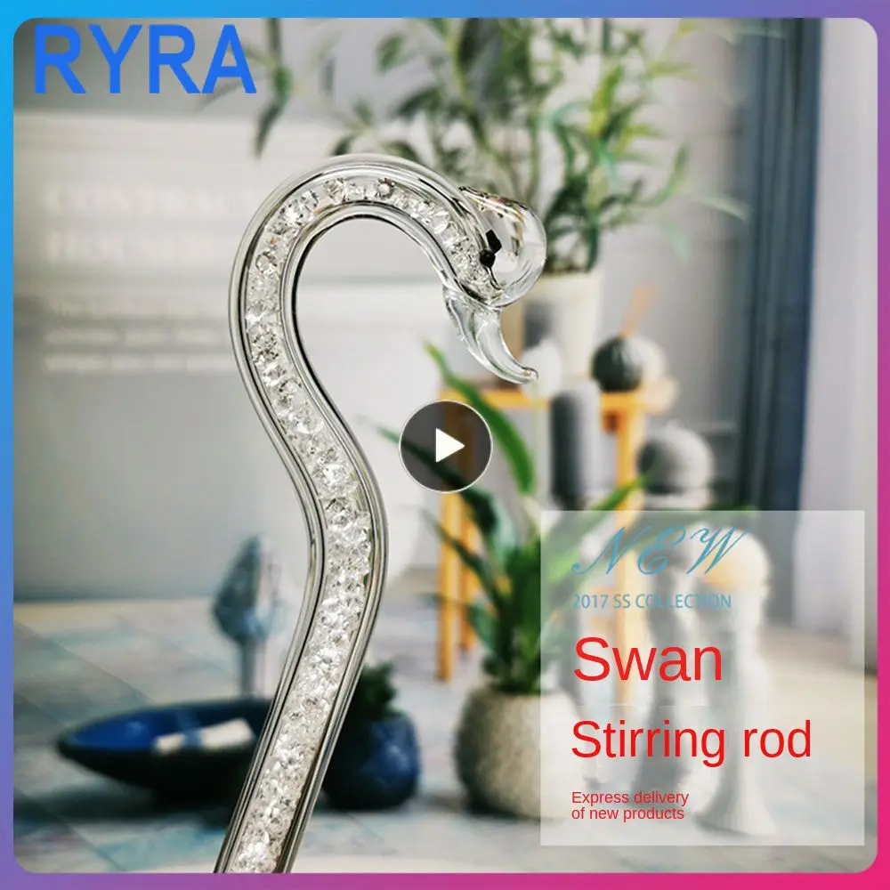 

Coffee Powder Blending Swan Stirring Rod High Temperature Resistant Rhinestone Glass Stirring Rod Stirring Bar Glass Rod