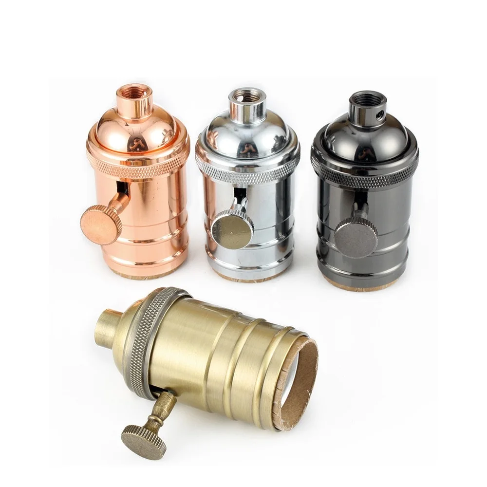 Винтажные винтовые колпачки для лампочек античная латунная розетка E27 подвеска