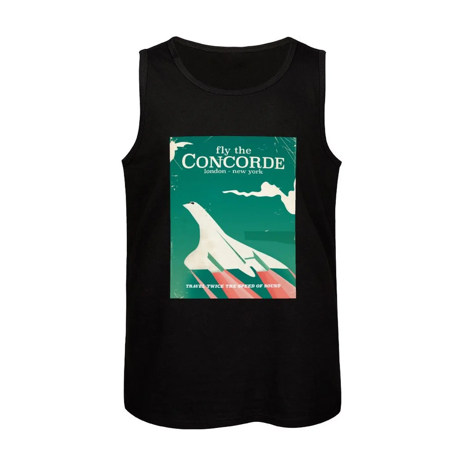 Фото Майка Concorde Vintage Holiday Poster, впитывающая влагу, быстросохнущая, для тренировок в спортзале №4