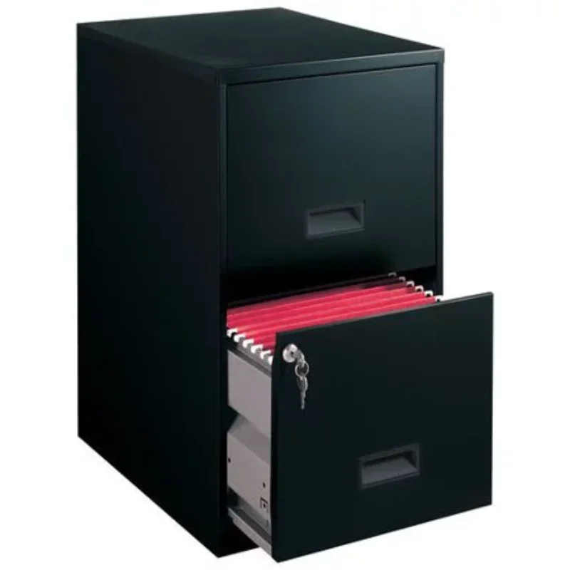 

Шкаф для хранения документов с 2 выдвижными ящиками, стальной шкаф для файлов с замком, черный