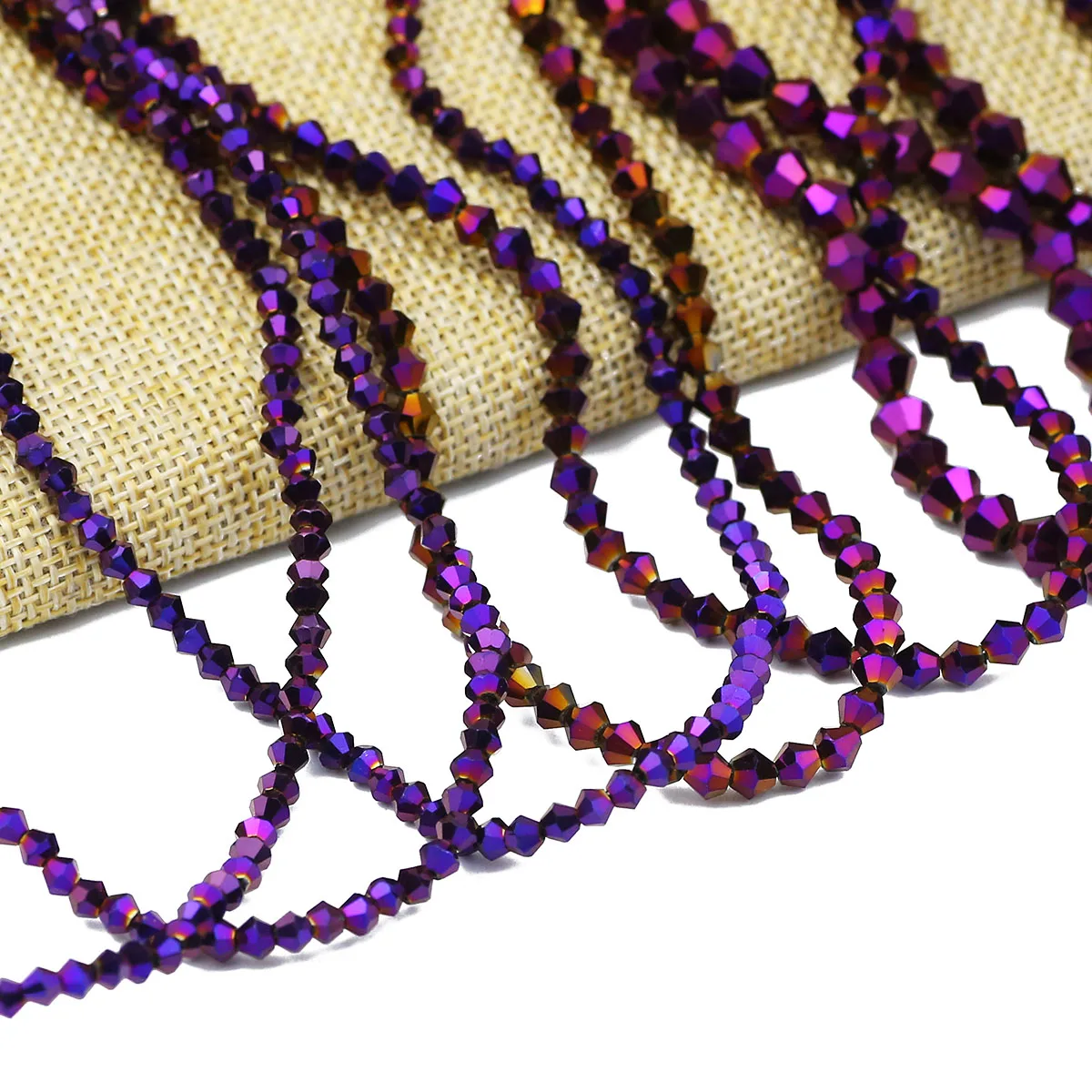 4/6/8/10 мм Австрийский Кристалл Покрытие Фиолетовый Алмаз Форма Точки Бусины