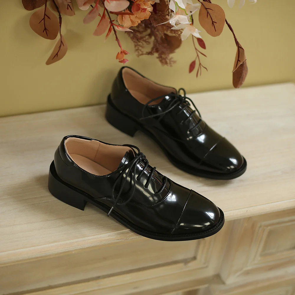 

Oxford Spring Women Genuine Leather Loafers For Woman Sneakers Female Oxfords Ladies Single Strap 2022 Summer Shoes