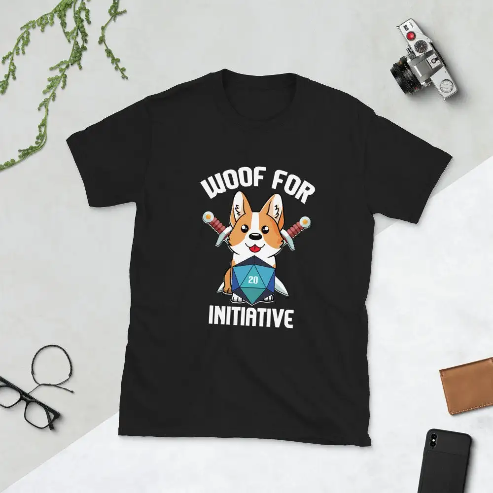 Woof для инициативной рубашки милая рубашка корги DnD Corgi забавная любителей собак D20