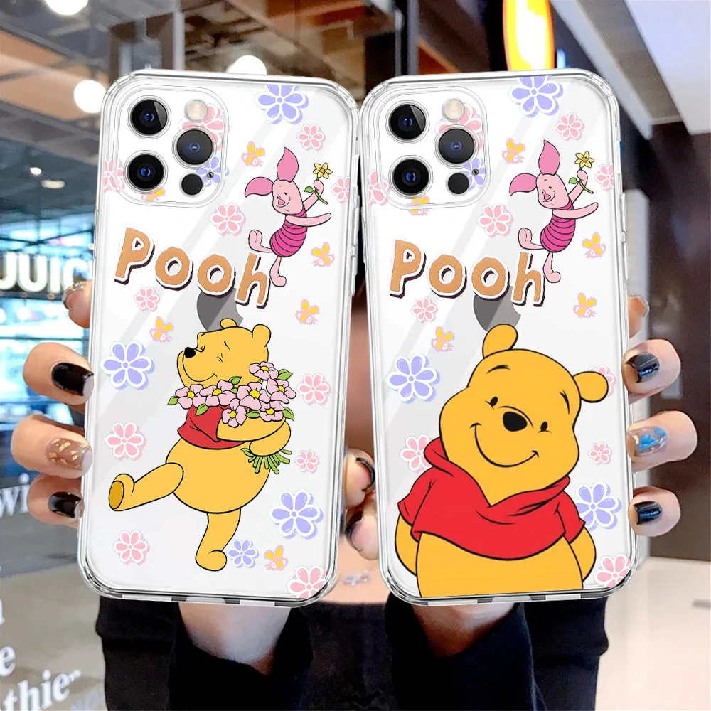 

Winnie Pooh Bear Tigger Piglet Clear Case For Apple iPhone 13 11 12 Pro Max 7 + XR 8 X 6 6S Plus XS 2022 Transparent Phone Cover