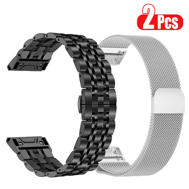 

22mm 26mm Metal Strap For Garmin Fenix 7 7X 6 6X Pro 5 5X Plus Quick Release Magnetic Bracelet For Forerunner 935 945 Wrist Band