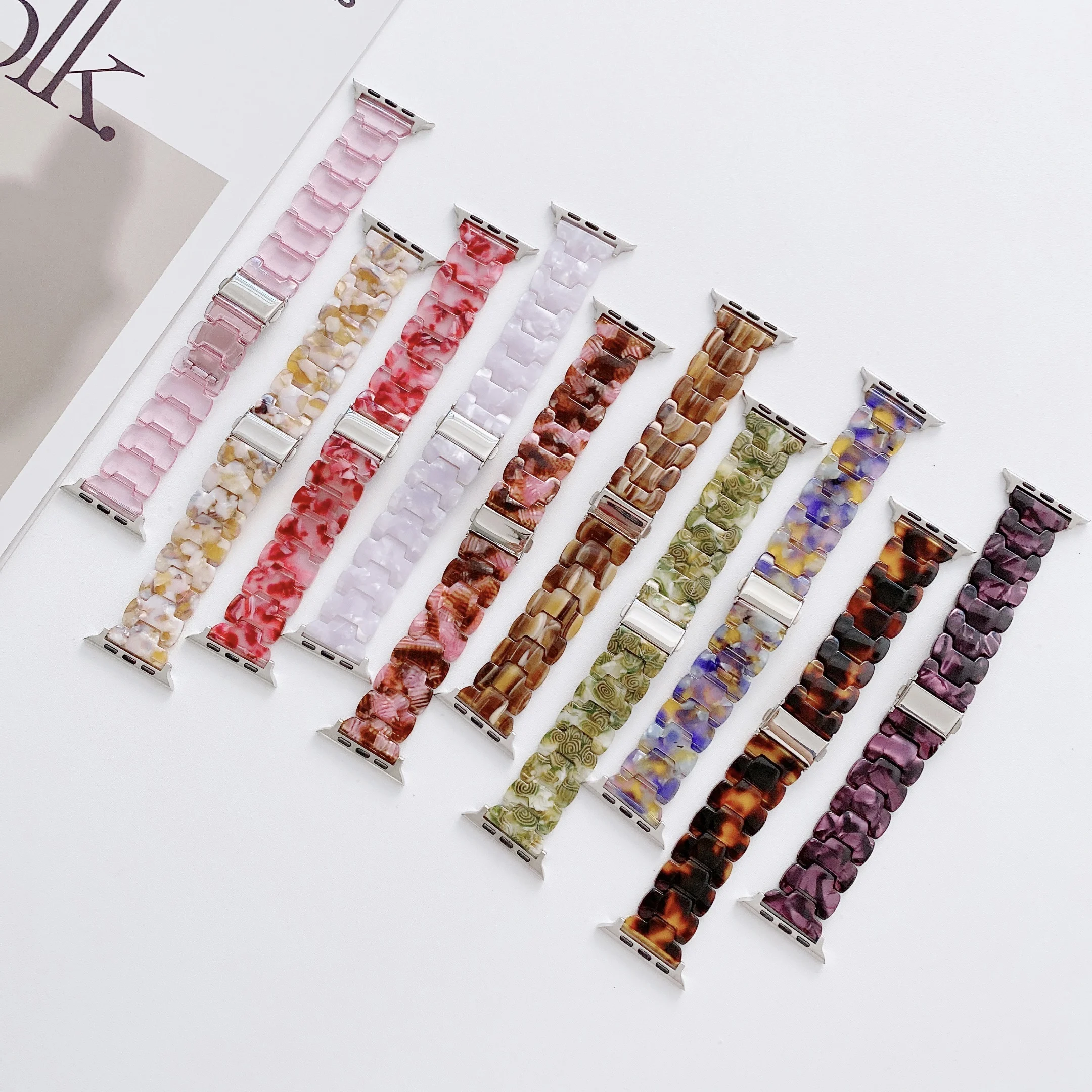 For Apple Watch SE Band smart Series 7 6 5 4 Resin transparent strap 38-40-41mm 42-44-45mm for iWatch bracelet Replacement Strap