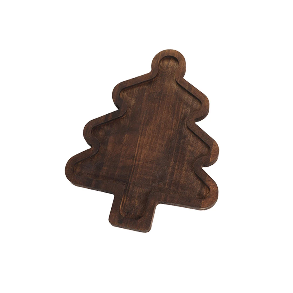 Деревянный поднос рождественское украшение блюдо форма Санта-Елки для одеял