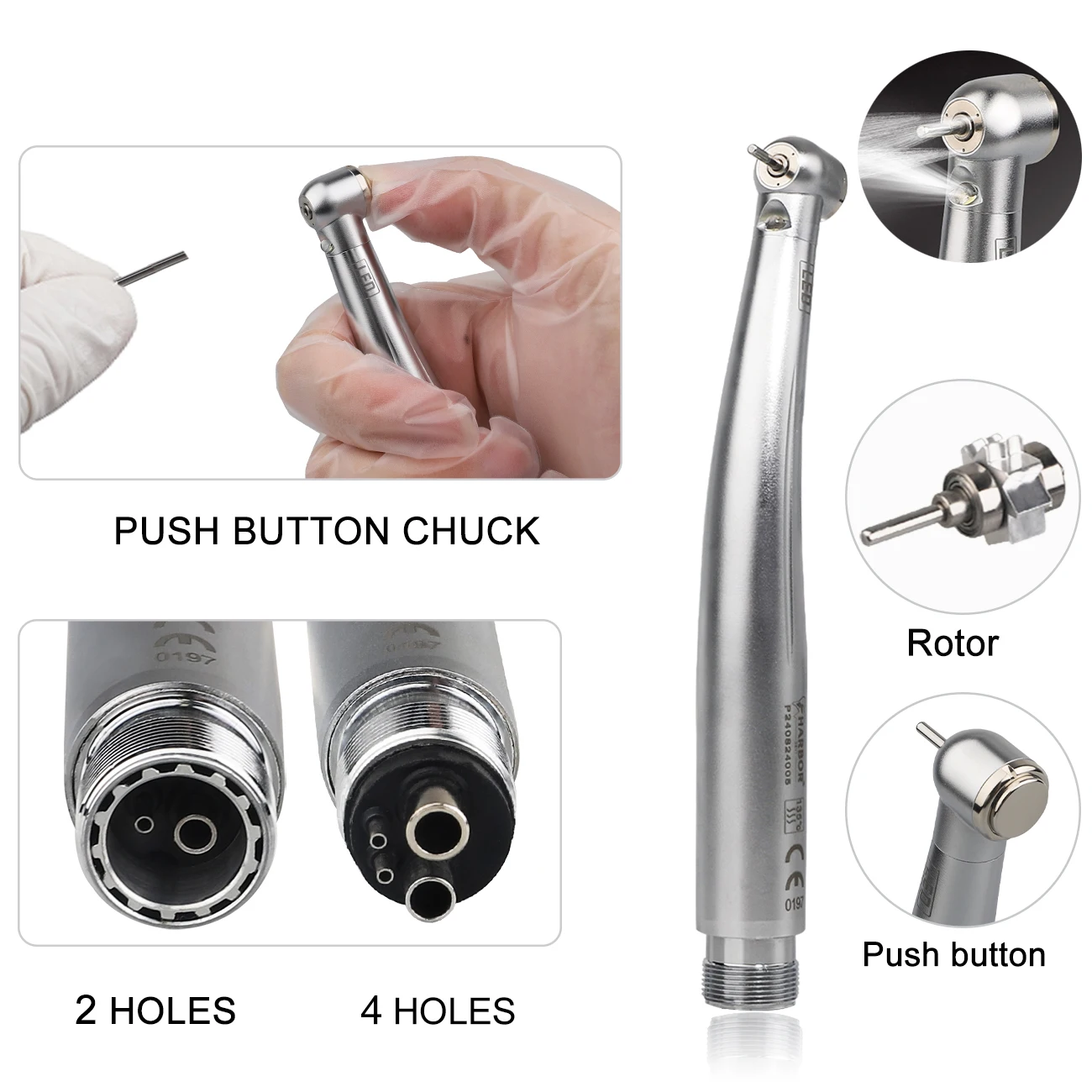 Комплект стоматологических наконечников низкая скорость и светодиодная высокая