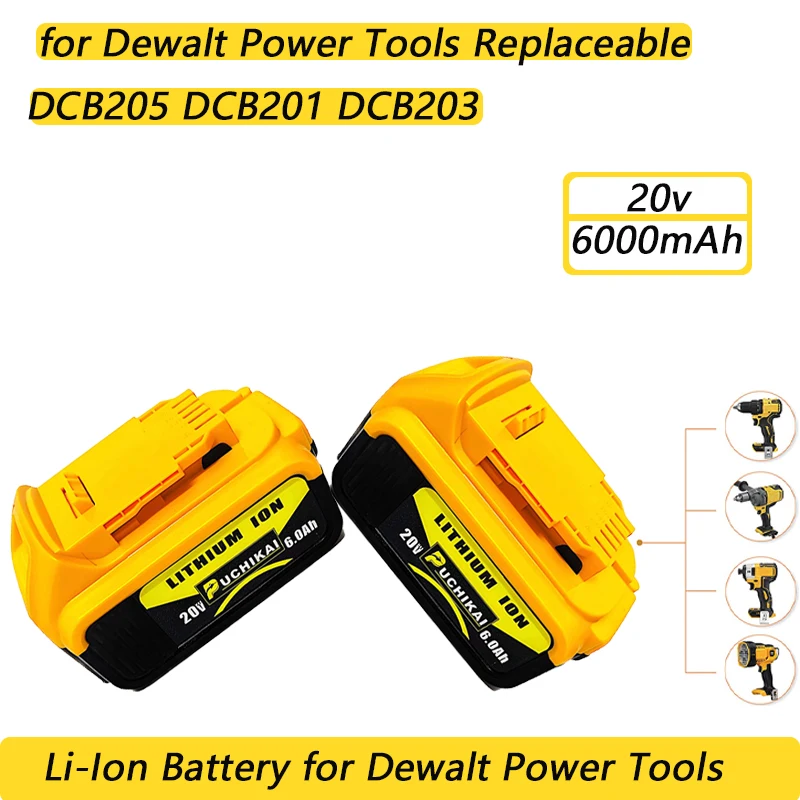 

for Dewalt DCB200 20V 12Ah rechargeable lithium-ion battery 20V MAX replacement Dewalt DCP205 DCB201 DCB203 Power-100% capacity