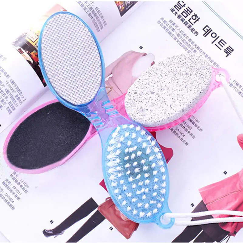 

1PC Foot Care Tool 4in1 Foot Pumice Stone Dead Skin Remover Brush Pedicure Grinding Tool Random Color Hot Selling