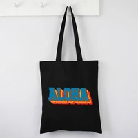 aloha canvas bag funny beach shopping bags women cute shopping bags fashion pures and bags letter tote bags cute