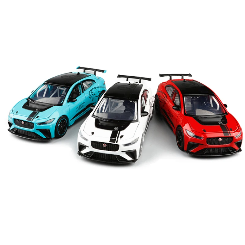 

1:32 Jackiekim для Jaguar I-PACE eTROPHY литья под давлением Модель автомобиля игрушки для детей, подарки для мальчиков, голубой/белый/красный, металл, Пласт...