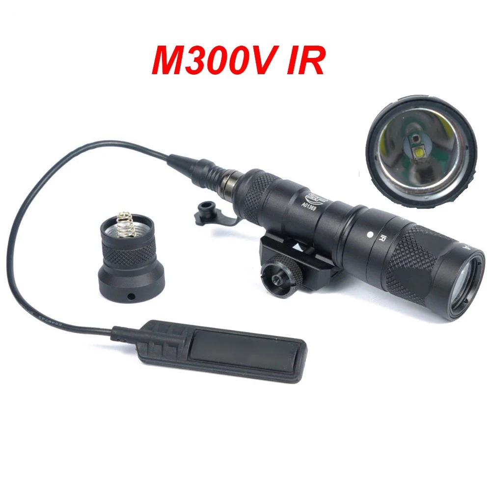 

Tactical Airsoft SF M300 M300V IR Weapon Scout Light White LED Light & IR Infrared Output For Rife AR15 Hunting 20mm Rail