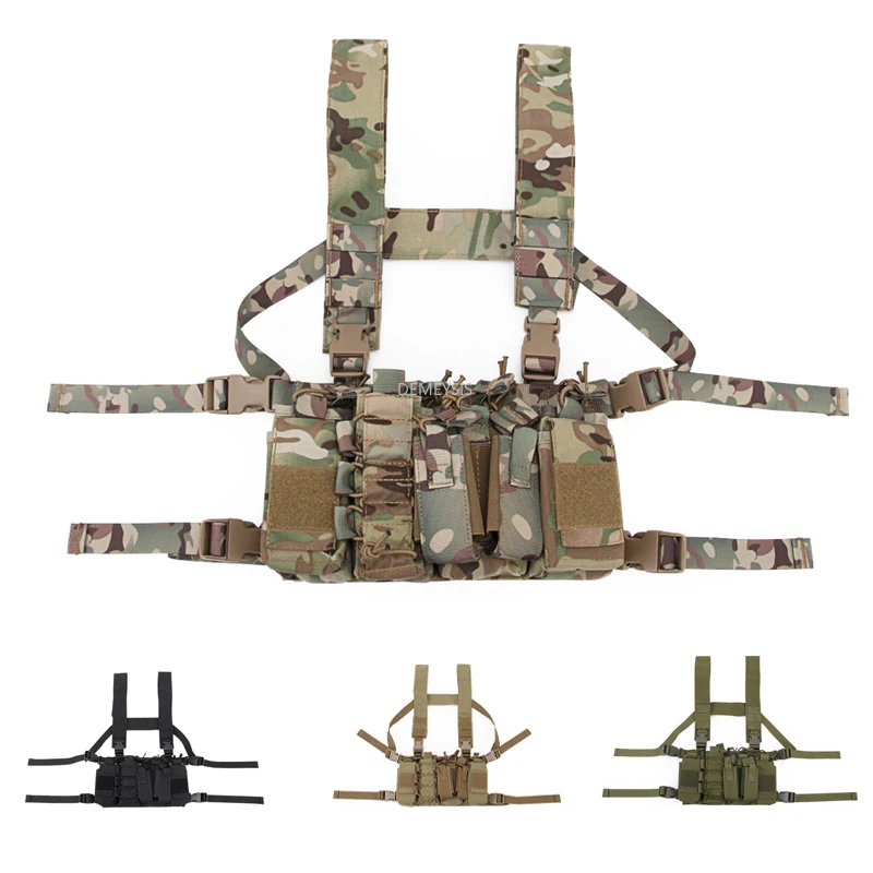 

Tactical Molle Pouches Chest Vest Adjustable Hunting Shooting Rig Bag Radio Pouch Harness Military Airsoft Functional Mag Pouch