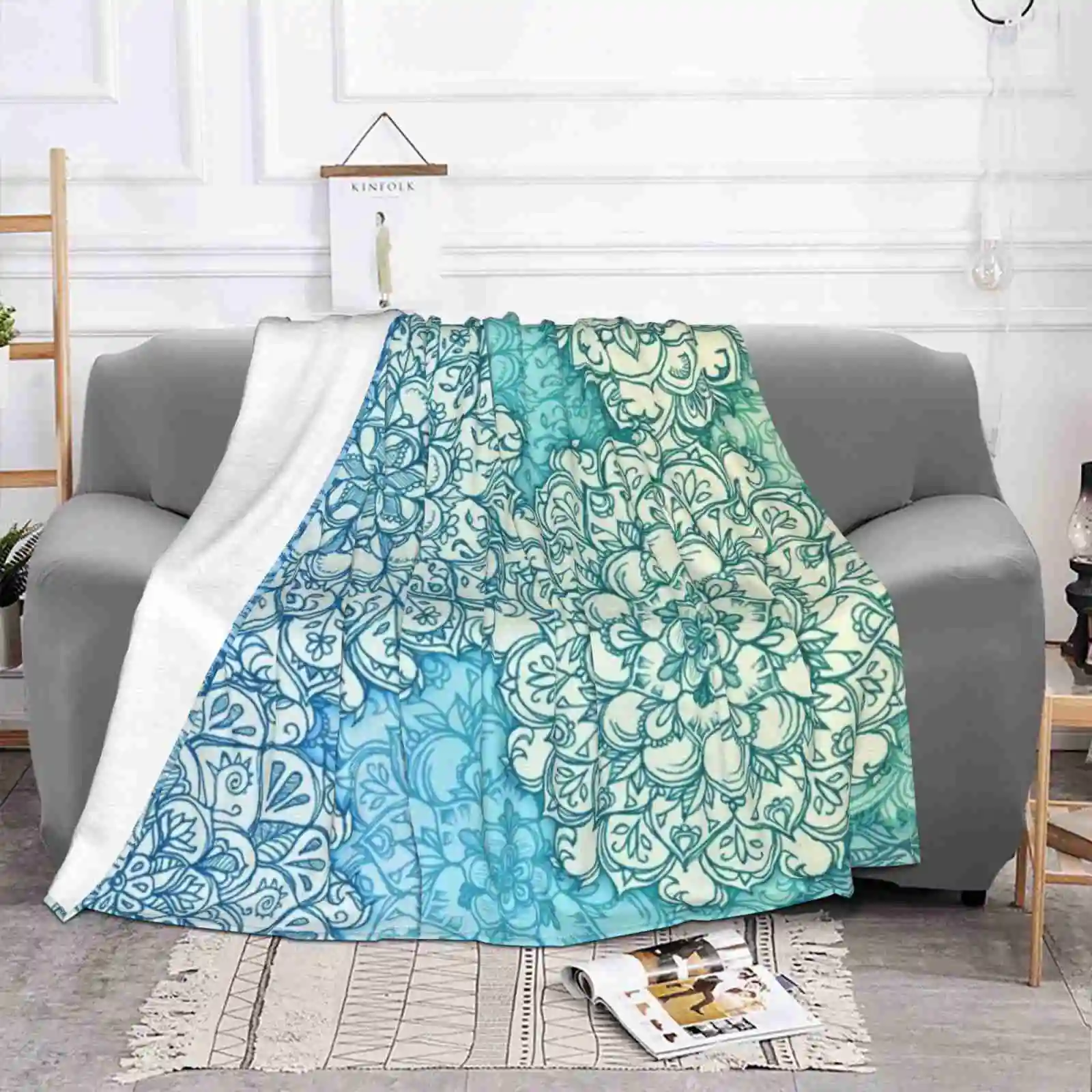 Шариковая ручка Doodle Poem Мягкое теплое одеяло Micklyn Синий Зеленый Мятный Аква-крем