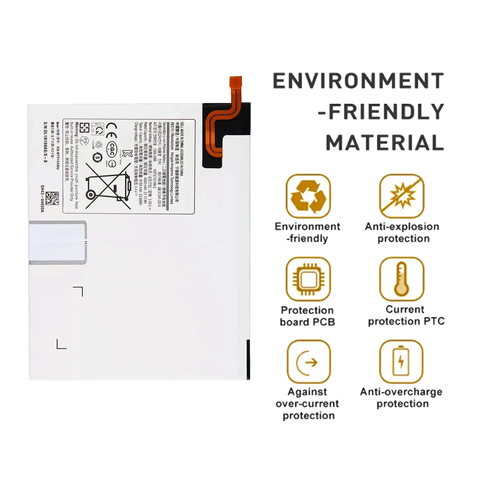 EB-BT515ABU T510 T515 Аккумулятор для Samsung Galaxy Tab A 10.1 2019 аккумуляторы большой емкости