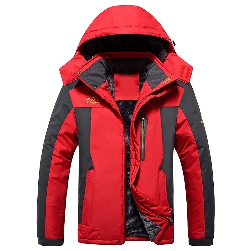 Warm Coat Men Fleece Thick Outwear Overcoat Male Outdoor Mountain Skiing 6XL Men's Fishing Jackets 2022 Winter Waterproof