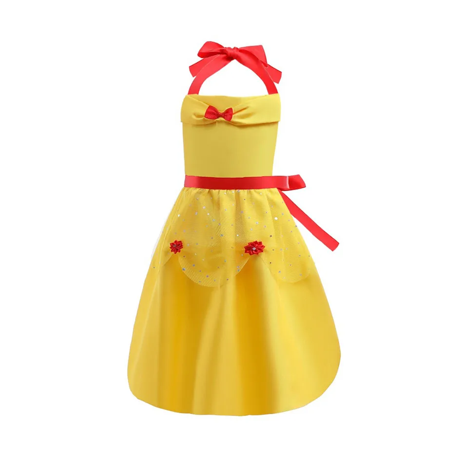 Disney Princess Series Aprons For Girl Household Cooking Baking Apron For Women Child And Adult Waterproof Cleaning Tool Tablier