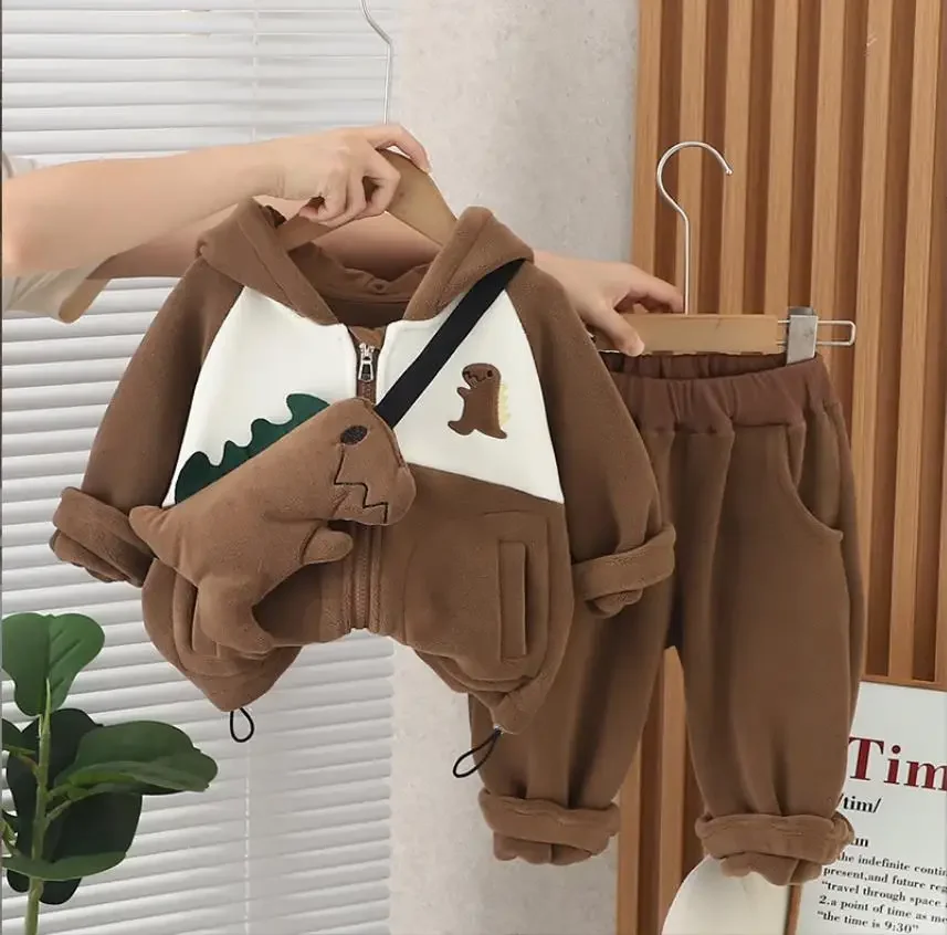 Рождественский детский спортивный костюм осенне-зимняя флисовая куртка на