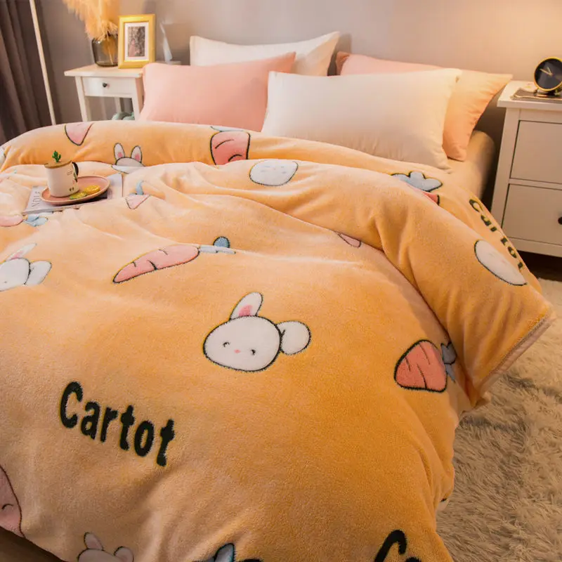 

Children'S Coral Fleece Blanket Cartoon Bedspread Warm Plush Bedspread Bedding Spring And Autumn Plush Blanket