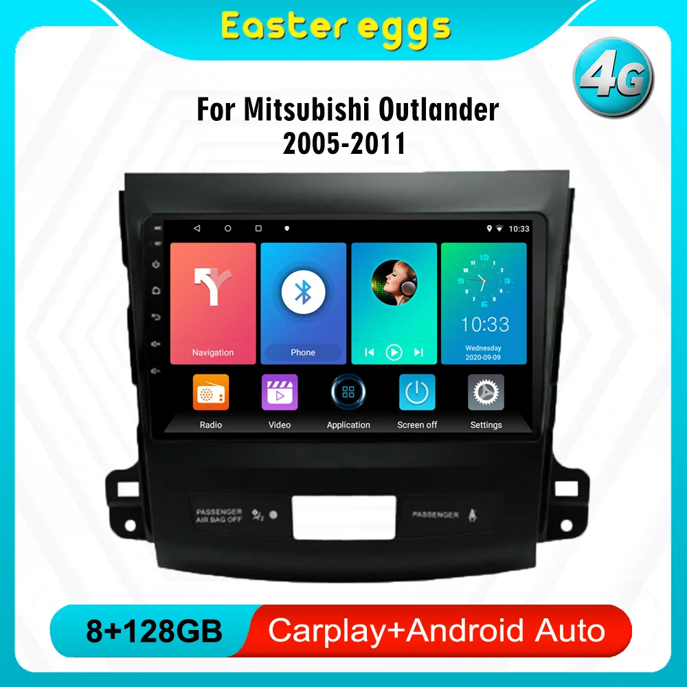 

For Mitsubishi Outlander 2005-2011 Peugeot 4007 2007-2012 Android 4G Carplay 2 Din Car Multimedia Navigation GPS Player BT