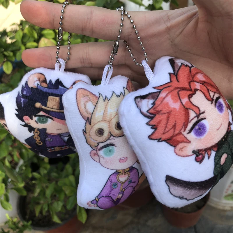 

Anime JoJo's Bizarre Adventure Keychain Kujo Jotaro Bruno Bucciarati Plush Cosplay Accessories Key Chain Backpack Pendant