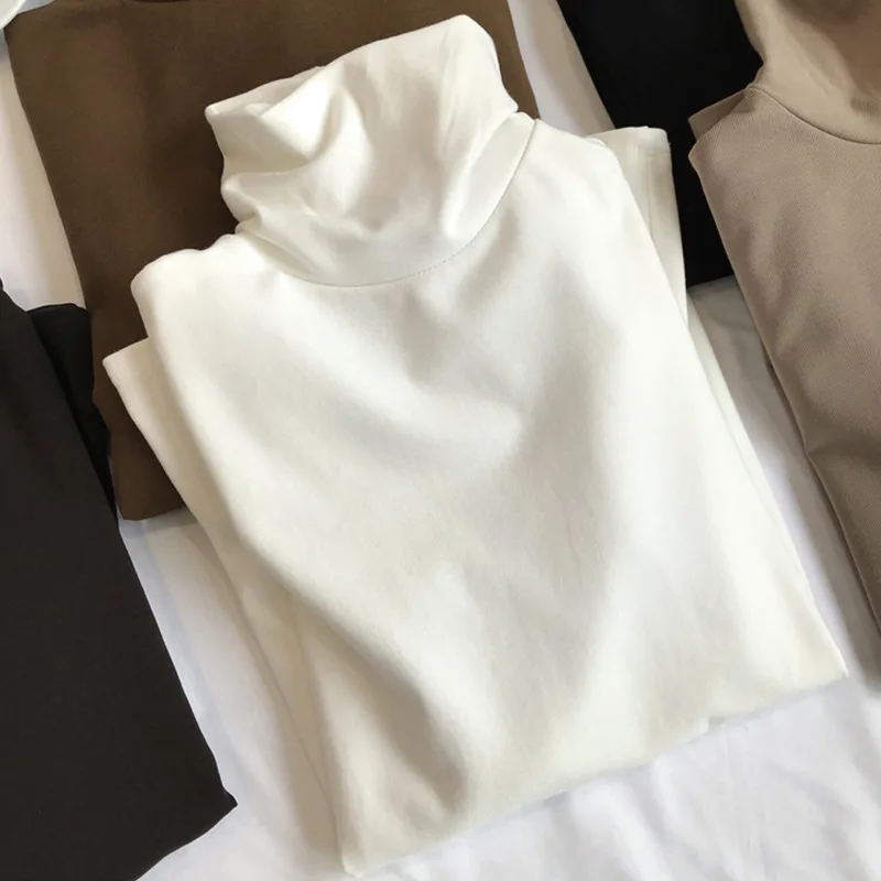 Модный двусторонний пушистый топ с воротником-поло/черепаховым воротником для