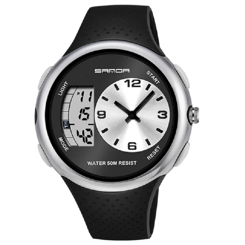 

New Black Sport Men Watches Top Brand Luxury Military Digital Quartz SANDA 763 Watches Waterproof Male Clock relogio masculino