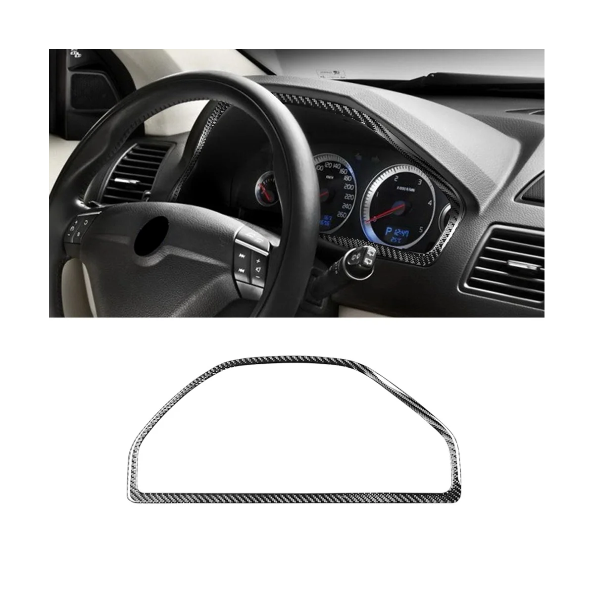 

Instrument Meter Speedometer Frame Cover Trim Decorative Sticker Carbon Fiber for Volvo XC90 2003-2014 Accessories