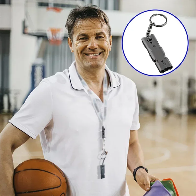 Портативный свисток 180 дБ из алюминиевого сплава с двойной трубкой спасательный