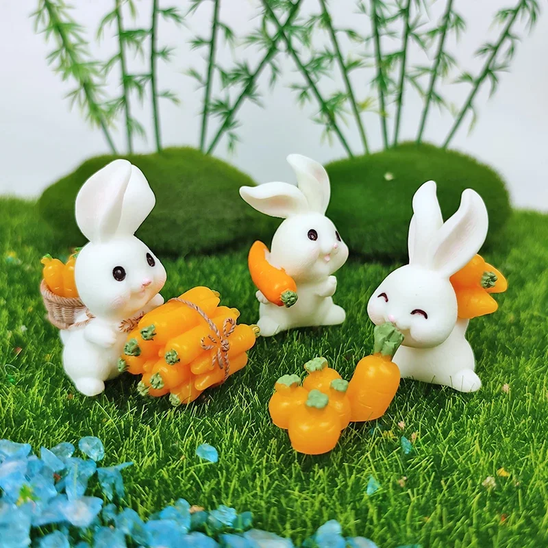 

Миниатюрная Фигурка Пасхального Кролика С Морковью 2025, В Пасторальном Стиле, Из Смолы, Для Рукоделия, Декора Дома