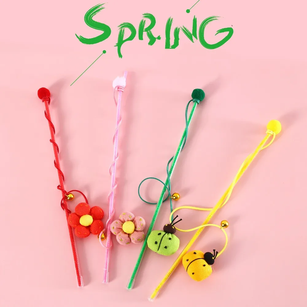 

Cat toy Plush Bell Funny Cat Stick Unicorn Sun Flower Bean Sprout Pet Interactive Vocal Toy Cat Accessories Pets