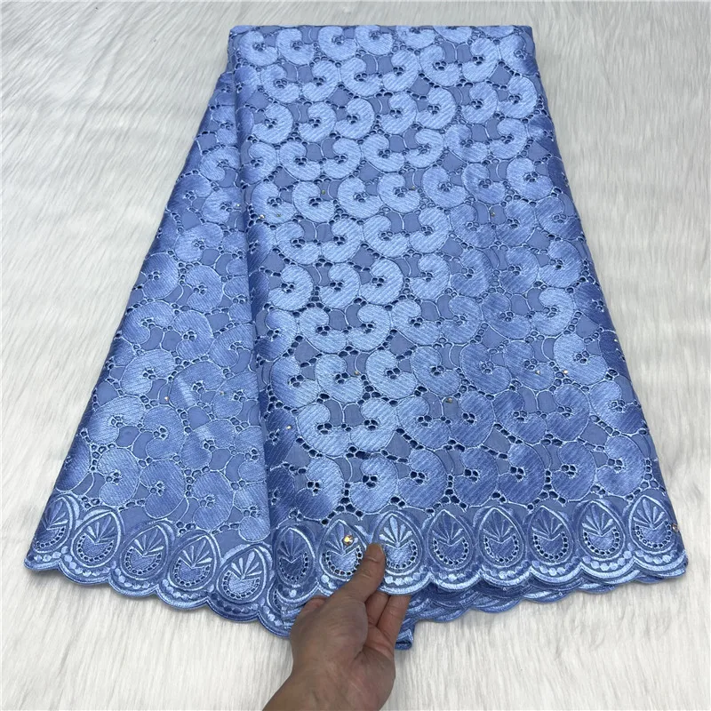 

Швейцарская Кружевная Ткань 5 ярдов, новейшая Тяжелая вышивка бисером, африканская 100% хлопчатобумажная ткань, швейцарская вуаль, кружево, популярный Дубайский стиль 7L04192