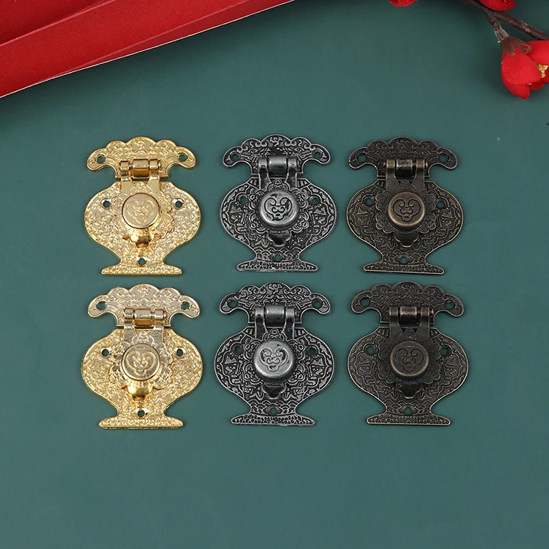 

Antique Bronze Hasp Latch Jewelry Wooden Box Mini Cabinet Buckle Lock Decorative Bag Accessiess