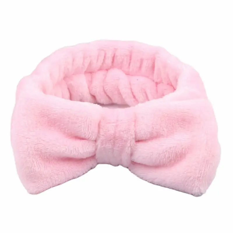 

Обтянутая головная повязка для купания спа для макияжа волос милый богатый эластичный женский головной убор бант в горошек Полосатый мягки...