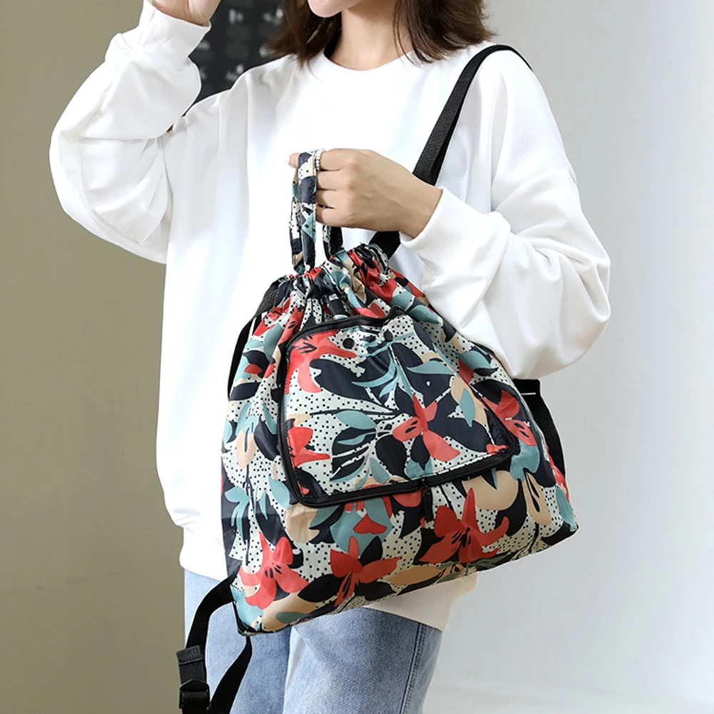 

Women Drawstring Pouch Foldable Portable String Backpack Lightweight Sport Gym Daypacks Large Capacity for Fitness Yoga Travel