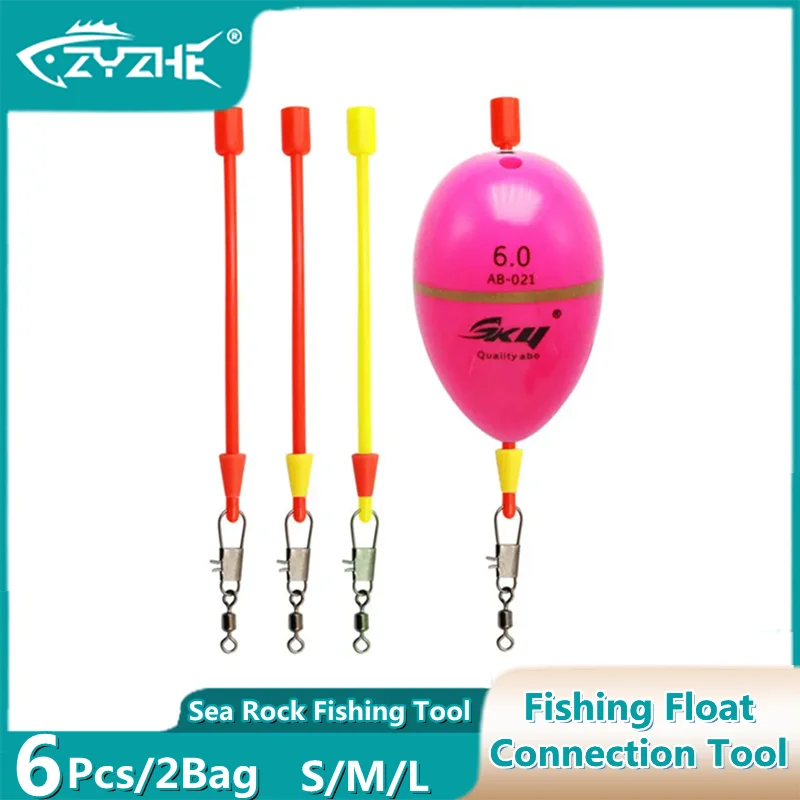 

ZYZ 6pcs/2Bags Sea Rock Fishing Float Bobber Connecting Line Tool For Quick Change Float Ocean Iso-Fishing Accessories Tackle