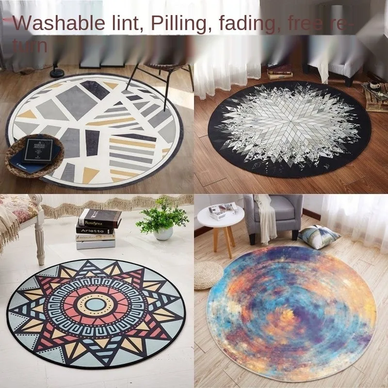 

Круглый ковер для гостиной, прикроватные Коврики для спальни, можно стирать в стиральной машине, горячая Распродажа