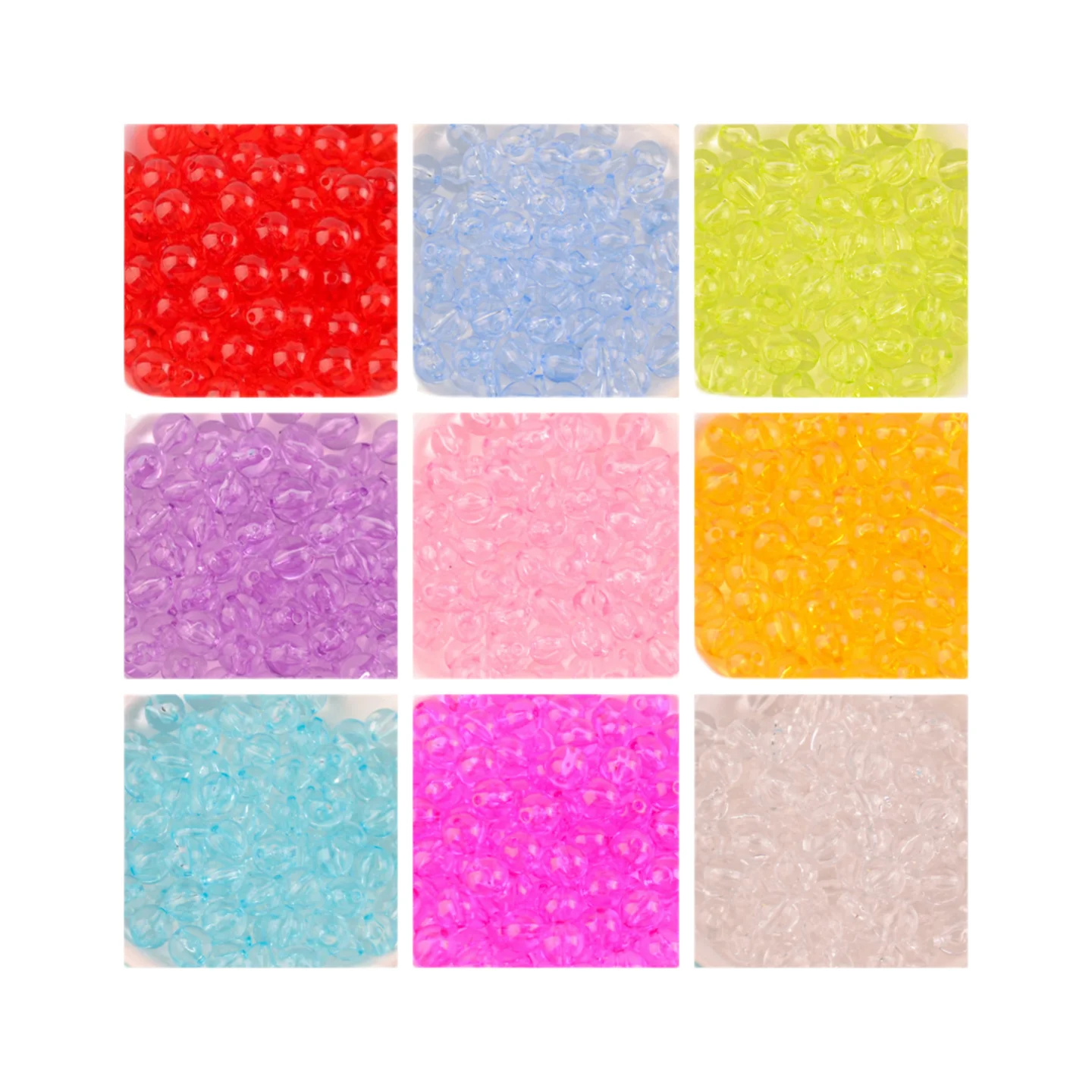 

6/8/10/12mm Acrylic Transparent Color Round Beads Straight Hole Beads For Handmade Diy Material Beaded Jewelry Accessories